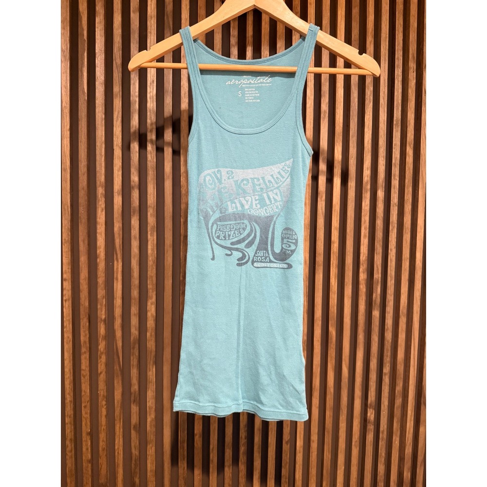 Vintage Aeropostale Tank Top Small Blue Graphic Sleeveless Casual Y2K‎